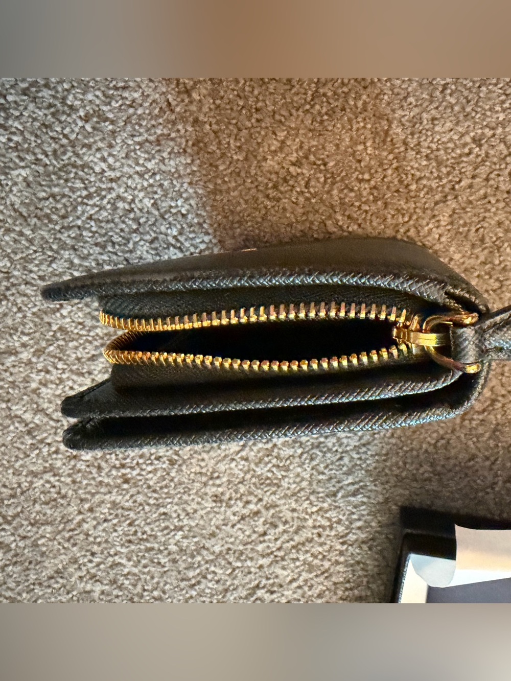Prada Black Saffiano Leather Zip-Around Wallet with Gold Logo - Picture 5 of 16